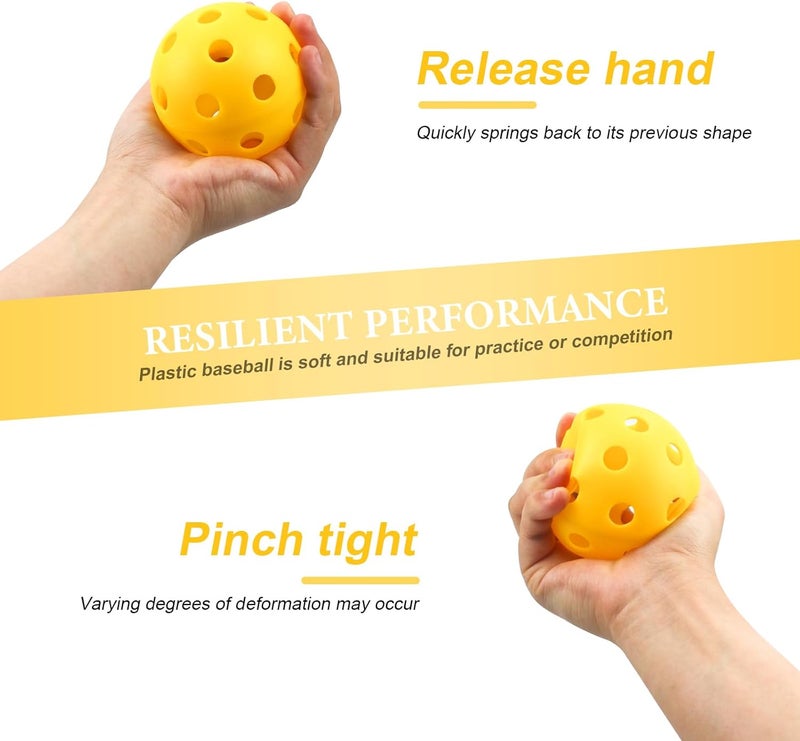 Bac-kitchen 16 Pack Plastic Baseballs - Hollow Softballs for Lightweight Batting Practice - Indoor/Outdoor Training Balls - Image 5